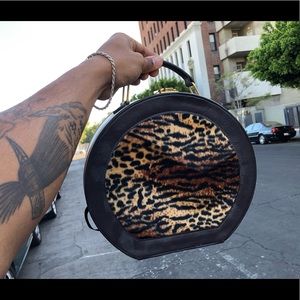 Vintage Cheetah Print makeup box w/ mirror